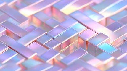 Fototapete - Seamless Interlocking Pattern of Faintly Colored Blocks with Reflections and Subtle Highlights Creating an Abstract Design in Pastel Tones