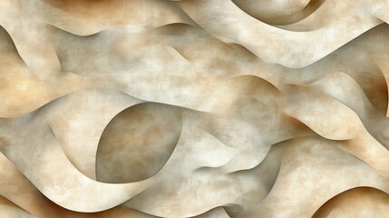Fototapete - Seamless Pattern of Interwoven Blocks with Flowing Curves in Soft Beige Tones Ideal for Backgrounds, Textures, and Artistic Designs