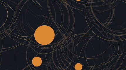 Fototapete - Elegant Seamless Pattern Featuring Planetary Orbits and Curves in Celestial Design for High Fidelity Backgrounds