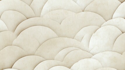 Fototapete - Seamless Repeating Thai Wave Pattern with Subtle Arcs Ideal for Backgrounds and Textiles, Low Resolution Design Art