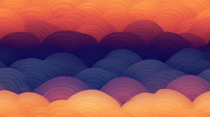 Fototapete - Vibrant Seigaiha Pattern with Gradient Waves in High Fidelity Ideal for Seamless Textiles and Background Design Applications