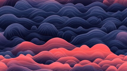 Fototapete - Seamless Seigaiha Waves Pattern with Gradient Colors in High Fidelity V2 for Abstract and Modern Design Applications