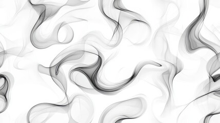 Fototapete - Elegant Seamless Pattern of Smoke Rings and Swirling Eddies in Black and White Tones for Modern Design Projects and Backgrounds