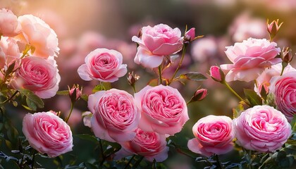 Wall Mural - pink roses in the garden, beautiful flowers for floral background- 29309