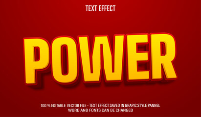 Poster - Power 3d editable text effect style