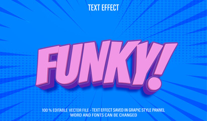 Poster - funky comic 3d editable text effect style