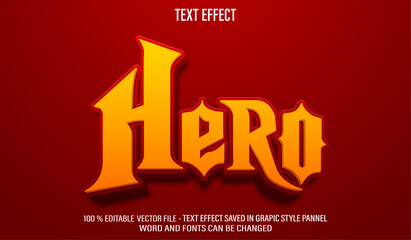 Poster - Hero 3d editable text effect style