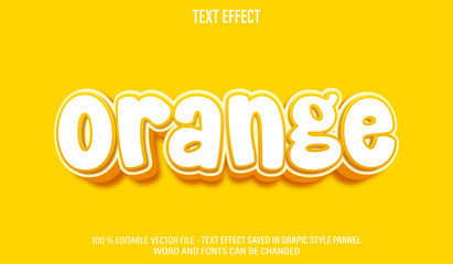 Poster - orange 3d editable text effect style