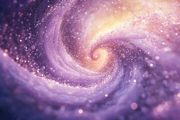 Aufkleber - A swirling vortex of purple and gold glitter, resembling a cosmic galaxy or nebula.