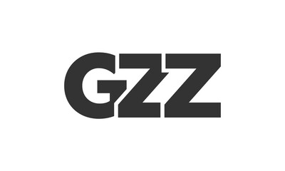 Poster - GZZ logo design template with strong and modern bold text. Initial based vector logotype featuring simple and minimal typography. Trendy company identity.