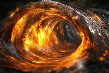 Poster - A fiery, swirling vortex of molten rock and metal, glowing intensely.