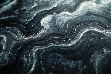 Leinwandbilder - Abstract dark background with wavy, swirling patterns and metallic accents.