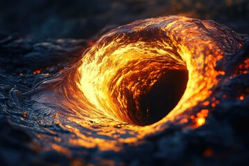 Poster - Molten lava forms a mesmerizing swirling vortex, a fiery spectacle of nature's raw power.