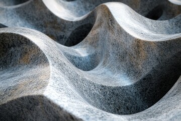 Poster - Abstract textured stone surface with flowing, wave-like patterns creating a three-dimensional effect.