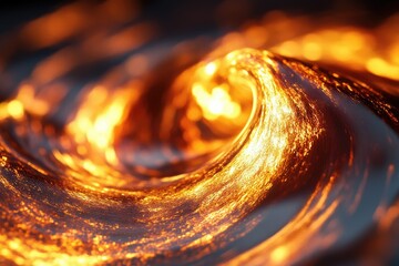 Aufkleber - A mesmerizing swirl of molten lava, fiery and intense, resembling a glowing wave.