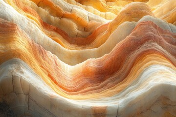 Aufkleber - Abstract image of layered rock formations, showcasing warm, earthy tones and undulating textures.