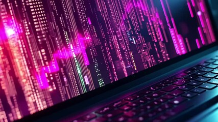 Poster - Lock on laptop screen highlights digital data security and cybersecurity challenges in modern technology, lock on laptop screen Digital data security concept