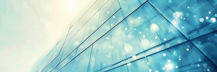 Aufkleber - Sparkling clean glass surface reflecting light, creating a sense of transparency and brightness in modern architecture and design Generative AI