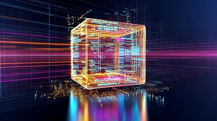 Fototapete - Visual representation of AI concepts in vibrant 4K resolution showcasing digital innovation