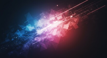 Aufkleber - Abstract Digital Shapes Dynamic Motion Graphic Design Ultra HD 4K