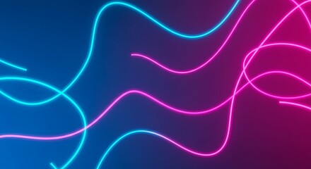 Poster - Abstract Neon Lines Background Blue Pink Gradient Seamless Loop Ultra HD