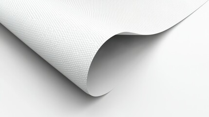 Poster - Curled corner of white material, revealing under layer and casting shadow