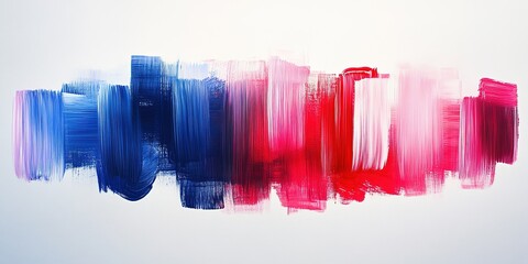 Poster - Abstract brush strokes in red, white, and blue create a vibrant background for artistic expression