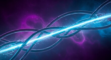 Aufkleber - Futuristic Interconnected Network in Space