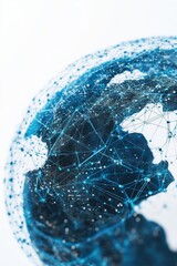 Poster - Abstract representation of a digital globe showcasing interconnected networks and data flow over Europe