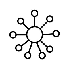 Poster - a black line art of network connection with circlesvector illustration