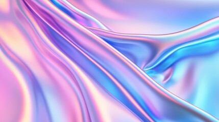 Poster - Dynamic Iridescent Holographic Texture with Fluid Movement and Soft Color Transitions