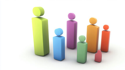 Poster - Infographic 3D elements. Isometric graphic charts progress bars with people icons for business presentation layout and financial analytic. Vector set. Information analysis for report document