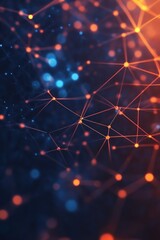 Poster - abstract network of glowing nodes and connections