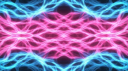 Poster - Vibrant Neon Cyberpunk Texture with Bold Pink and Blue Light Effects in Abstract Design