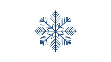 Poster - minimalist vector illustration of a stylized six pointed snowflake with thin lines and rounded tips,