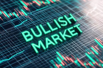 Poster - Dynamic Bullish Market Concept with Stock Market Trends and Data Visualizations