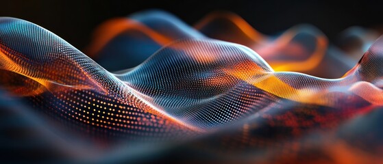 Poster - abstract wave patterns in vibrant colors, creating a dynamic visual effect, with a smooth flow repre