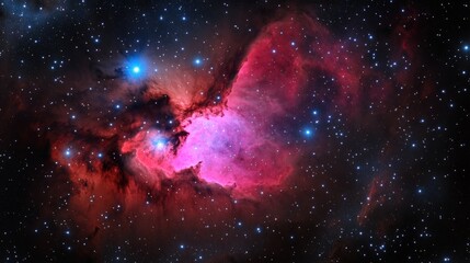Wall Mural - Nebula of vibrant hues in deep space