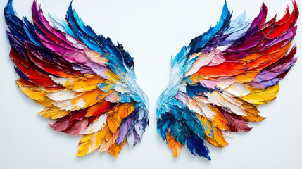 Poster - Colorful abstract wings creating a stylish and modern design enhance any project with elegance and sophistication, adding a vibrant touch of creativity and beauty