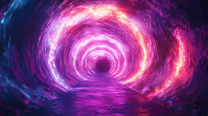 Poster - Mystical energy portal fantasy realm digital art vibrant colors perspective surrealism