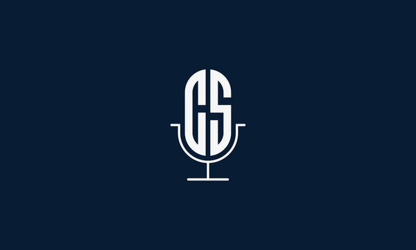 CS podcast microphone monogram logo design