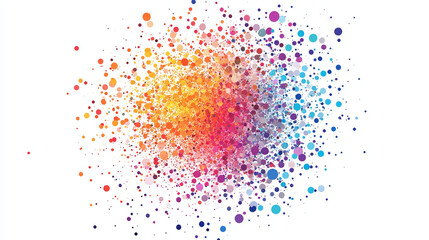 Poster - Colorful dots of varying sizes are forming an abstract sphere on a white background. Vector illustration