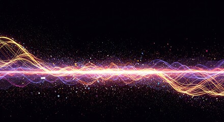 Poster - abstract waveform neon light lines background colorful design ultra hd 4k