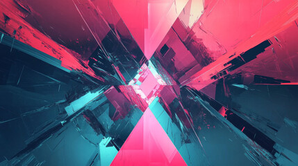 Poster - Technology shapes background. Abstract colorful frames with futuristic shapes, modern design banners with geometric shapes. Vector illustration of graphic banner futuristic