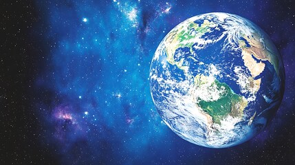 Poster - planet earth floating in outer space against a starry cosmos