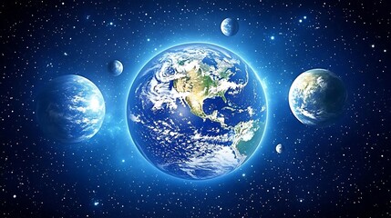 Poster - a beautiful and colorful image of the planet earth in space