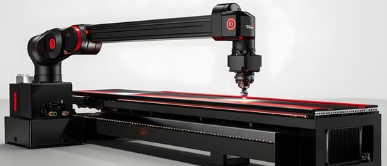 Poster - High-tech laser cutting machine for precision manufacturing and industrial applications.