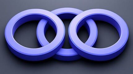 Poster - Three blue interlocking ring shapes arranged on a surface