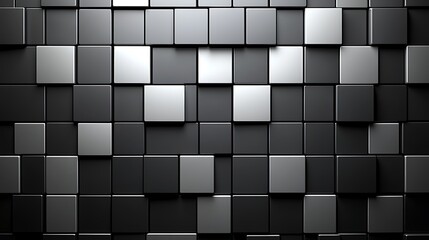 Poster - Abstract design composed of many differently colored cubic blocks