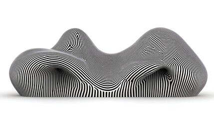 Poster - An abstract rendering presents undulating lines of black and white